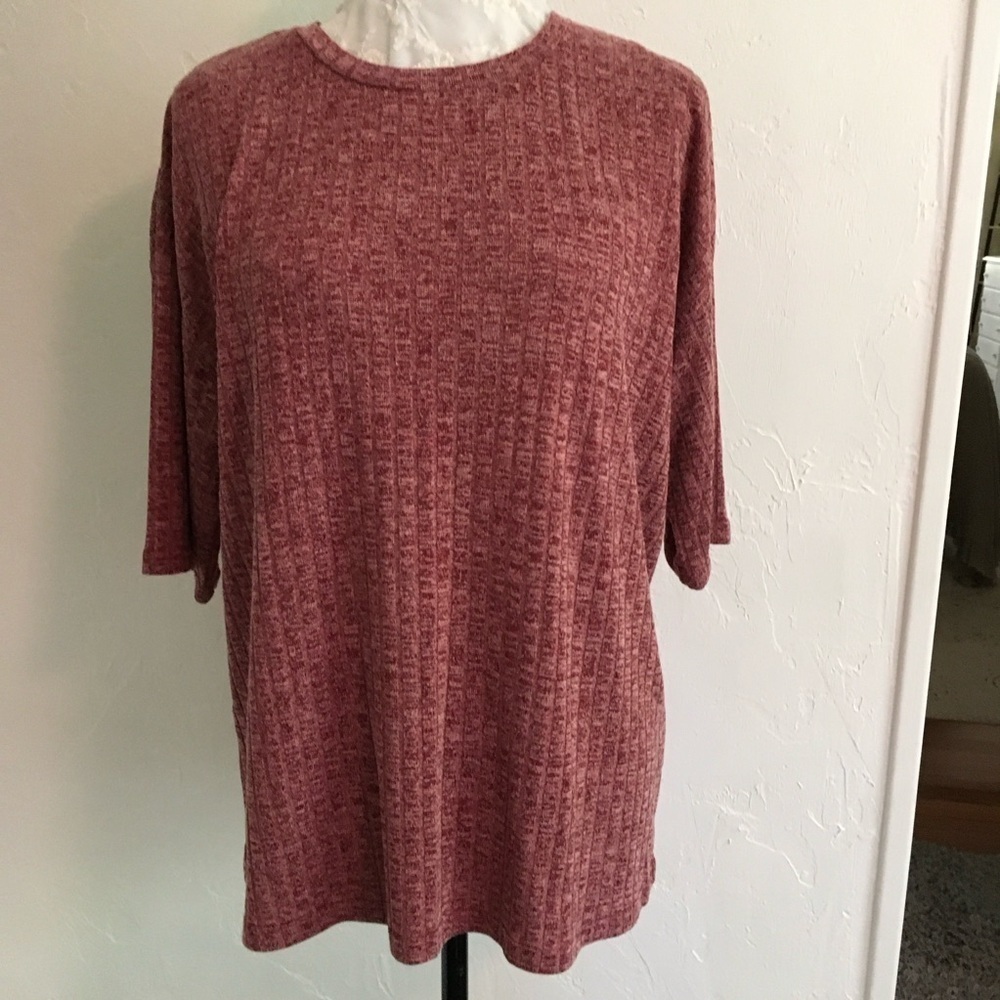 Maurice Ribbed Knit Oversized Top Mauve XL